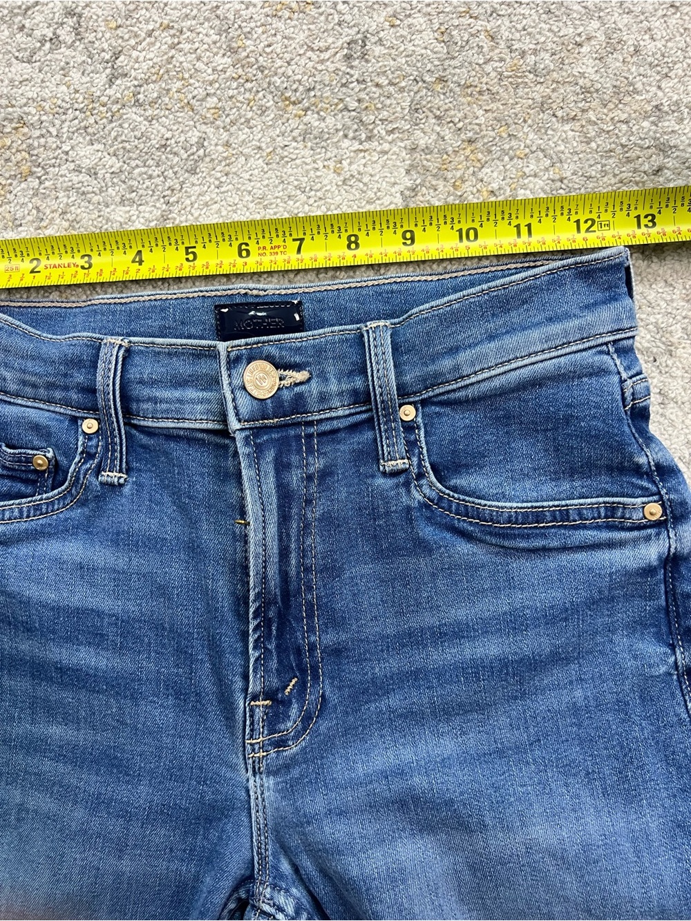 MOTHER The Mid Rise Rider Ankle Jeans Lhasa Love Wash Size 24 Stretch - Picture 7 of 9